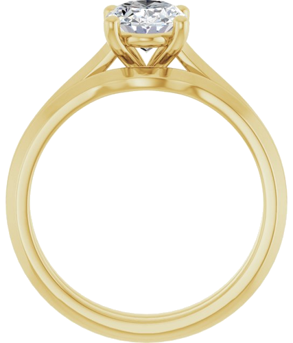 Sužadėtuvių Žiedas „Solitaire“ 585 Geltonojo Aukso Oval 8mm x 6mm (7)