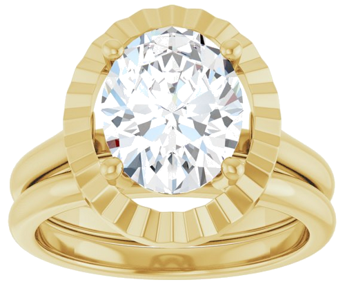 Sužadėtuvių Žiedas „Solitaire Geometric“ 14k yellow gold Oval 10mm x 8mm (8)