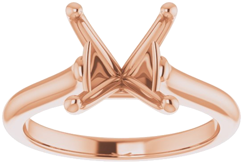 10K Rose 11x9 mm Oval Solitaire Engagement Ring Mounting (3)