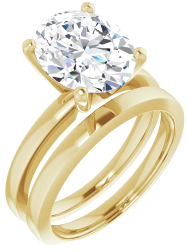 14K Yellow 11x9 mm Oval Solitaire Engagement Ring Mounting (6)