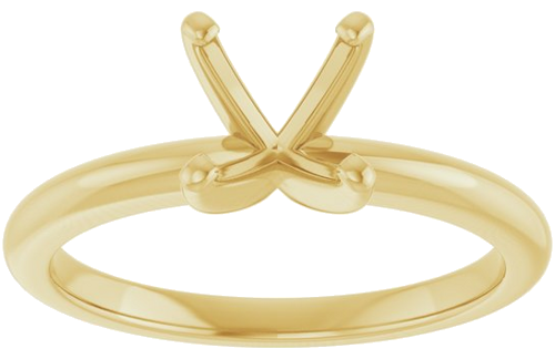 14K Yellow  7 mm Round Solitaire Engagement Ring Mounting (3)
