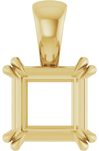 Pakabukas „Double Claw-Prong Solitaire“ 14k yellow gold Square 9mm (1)