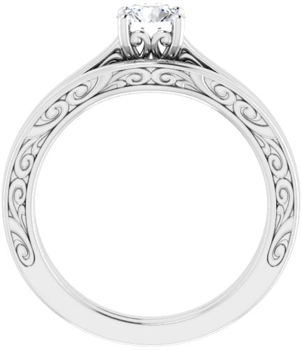 Platinum  5.2 mm Round Solitaire Engagement Ring Mounting (7)