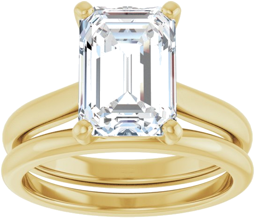 Sužadėtuvių Žiedas 14k yellow gold Emerald 10mm x 7mm (8)