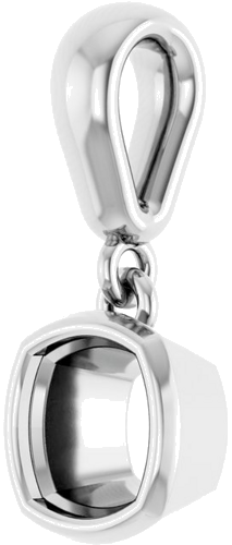 Pakabukas „Bezel-Set“ 585 Baltojo Aukso Cushion 5mm (2)