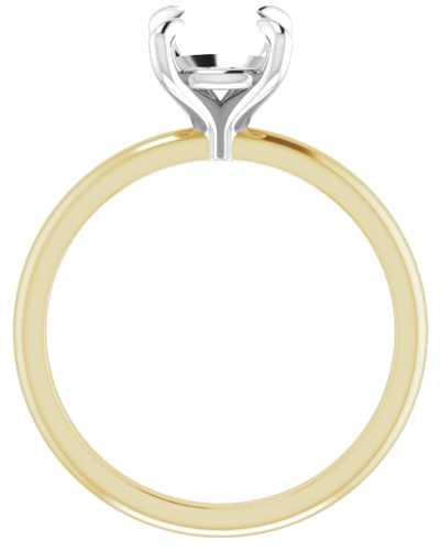 14K Yellow White 7.4 mm Round Engagement Ring Mounting (2)