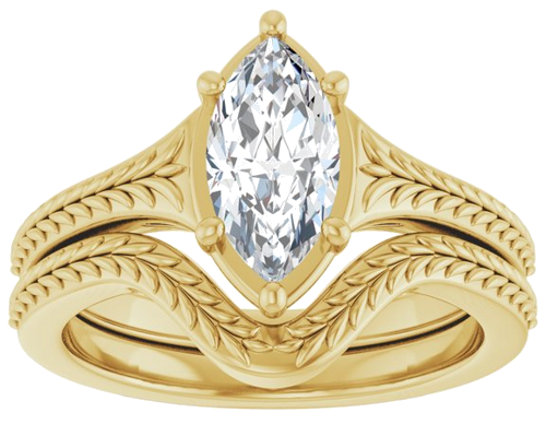 Sužadėtuvių Žiedas „Solitaire“ 10k yellow gold Marquise 10mm x 5mm (8)
