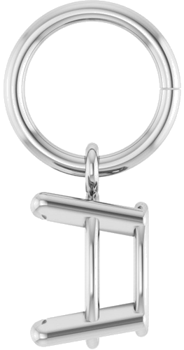 Pakabukas „Solitaire Charm“ 14k white gold Oval 6mm x 4mm (3)