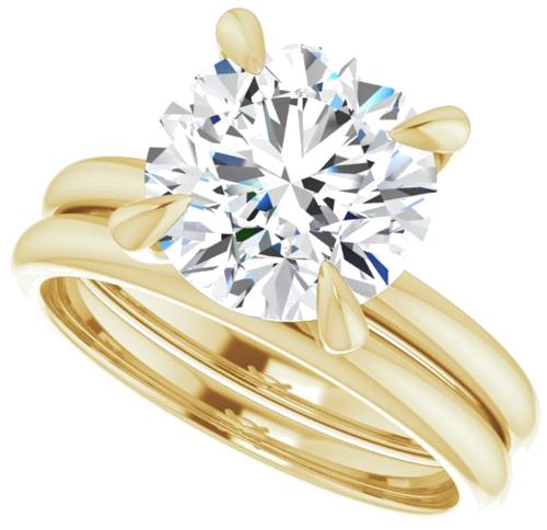 Sužadėtuvių Žiedas „Solitaire“ 585 Geltonojo Aukso Round 9.4mm (10)