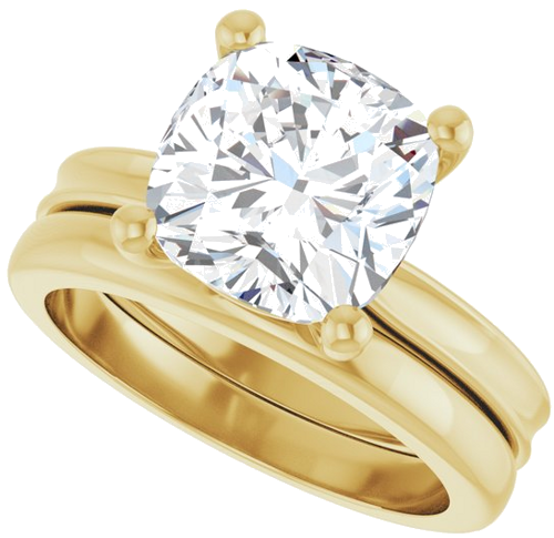 Sužadėtuvių Žiedas 14k yellow gold Cushion 9mm (10)
