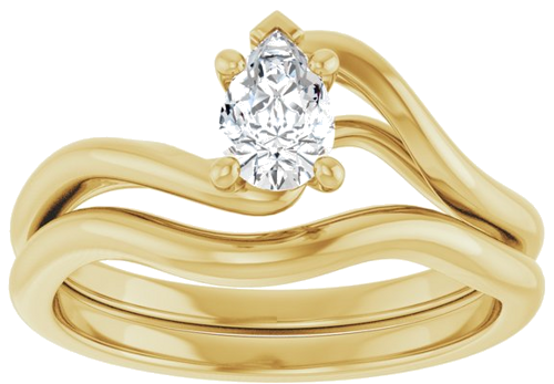Sužadėtuvių Žiedas „Bypass“ 14k yellow gold Pear 6mm x 4mm (8)