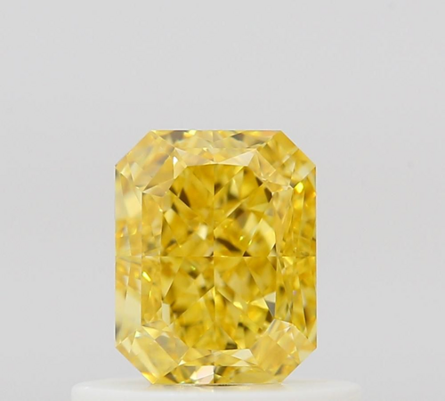 0.61 carat Fancy Vivid Yellow-VS1 Natūralus Radiant Deimantas (1)