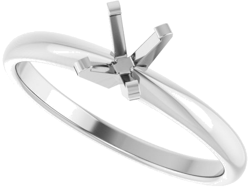 14K White 6.5 x 4.5 mm Oval Solitaire Engagement Ring Mounting (5)