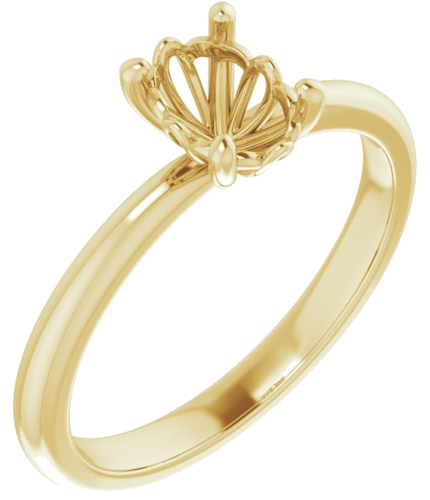 14K Yellow 7x5 mm Oval Solitaire Engagement Ring Mounting (1)