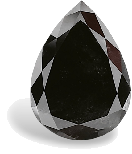 3.51 carat Fancy Black-VVS2 Natūralus Pear Deimantas (1)