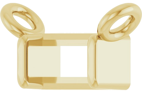 Pakabukas „Solitaire Channel-Set“ 14k yellow gold Straight Baguette 3.5mm x 2mm (2)
