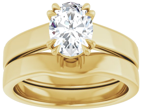 14K Yellow 8x6 mm Oval Engagement Ring Mounting (8)