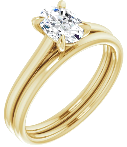 14K Yellow  7x5 mm Oval Solitaire Engagement Ring Mounting (6)
