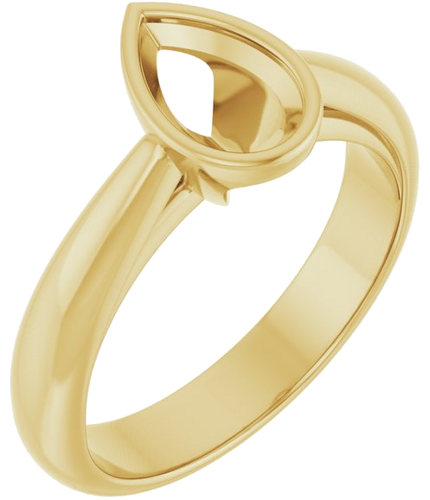 Sužadėtuvių Žiedas „Bezel-Set Solitaire“ 14k yellow gold Pear 8mm x 5mm (1)