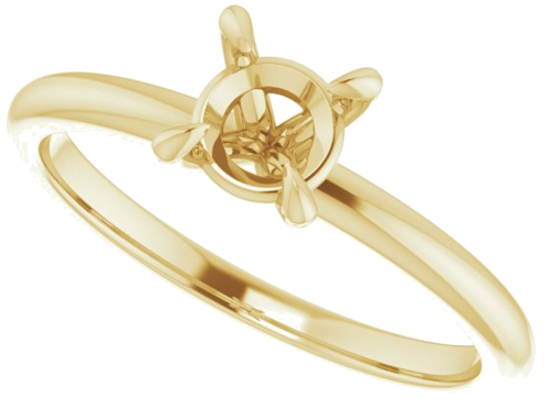 14K Yellow  5.5 mm Round Solitaire Engagement Ring Mounting (5)