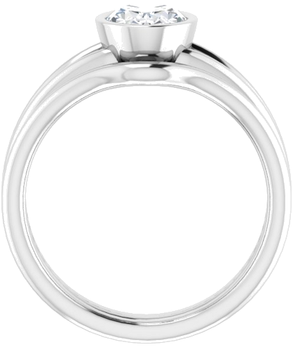 Sužadėtuvių Žiedas „Bezel-Set Solitaire“ 925 Sidabro Oval 8mm x 6mm (7)