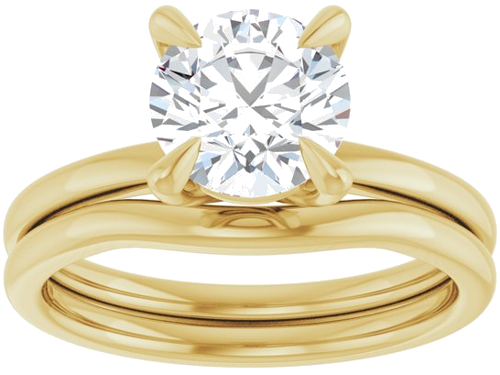 Sužadėtuvių Žiedas 14k yellow gold Round 7.4mm (8)