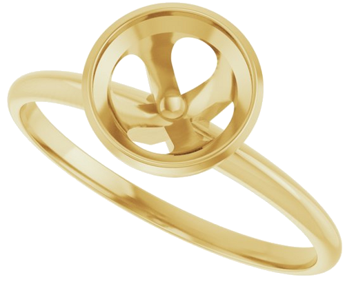 14K Yellow 7 mm Round Solitaire Engagement Ring Mounting (5)