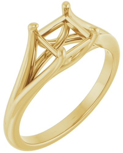 Sužadėtuvių Žiedas „Solitaire“ 585 Geltonojo Aukso Square 5.5mm (1)