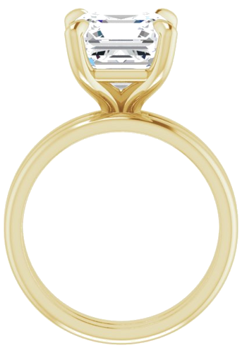 Sužadėtuvių Žiedas „Solitaire“ 14k yellow gold Asscher 9mm (7)