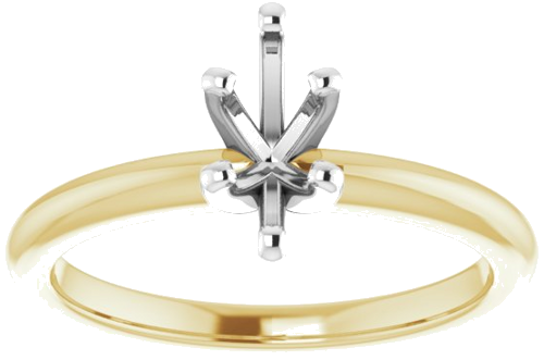 14K Yellow   White  8x4 mm Marquise Solitaire Engagement Ring Mounting (3)