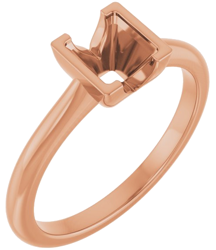 Sužadėtuvių Žiedas „Half-Bezel Solitaire“ 14k rose gold Square 5mm (1)
