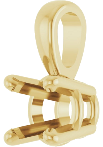 10K Yellow 4 mm Round 4-Prong Pendant Mounting (2)