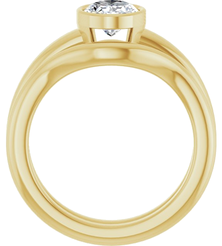 Sužadėtuvių Žiedas „Bezel-Set Solitaire“ 14k yellow gold Oval 8mm x 6mm (7)
