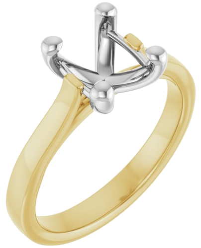 Sužadėtuvių Žiedas 10k yellow/white gold Oval 9mm x 7mm (1)