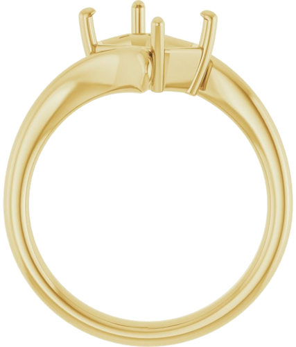 Sužadėtuvių Žiedas „Solitaire Bypass“ 14k yellow gold Emerald 8mm x 6mm (2)