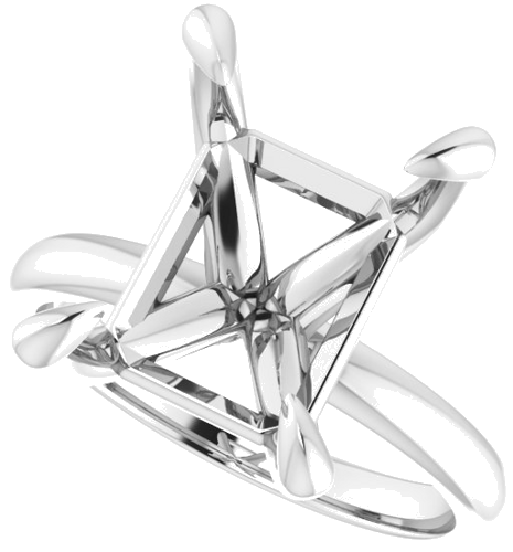 Sužadėtuvių Žiedas „Solitaire“ 585 Baltojo Aukso Emerald 12mm x 10mm (5)