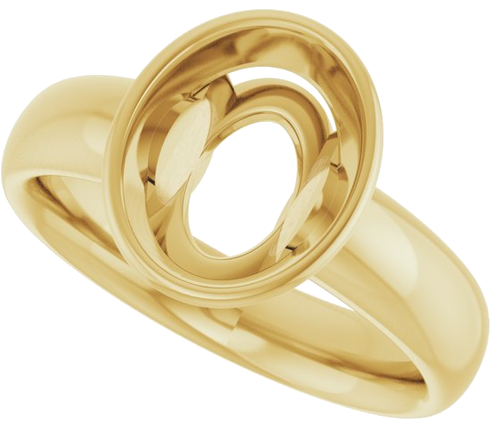 14K Yellow 10x8 mm Oval Engagement Ring Mounting (5)