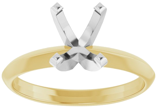 Sužadėtuvių Žiedas „Lightweight Solitaire“ 14k yellow/white gold Elongated Cushion 8mm x 6mm (3)