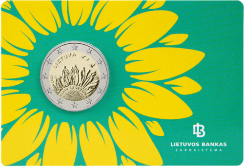 2023 Lietuva Kopā ar Ukrainu 2 eiro BU monēta kartē (3)