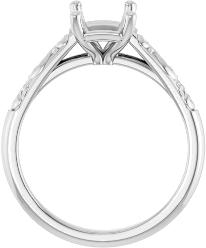 10K White 8x6 mm Emerald Solitaire Engagement Ring Mounting (2)