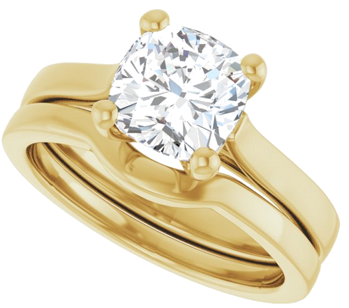 14K Yellow 7 mm Cushion Engagement Ring Mounting (10)