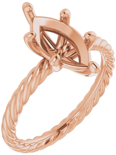 Sužadėtuvių Žiedas „Solitaire“ 585 Rožinis Aukso Marquise 12mm x 6mm (1)