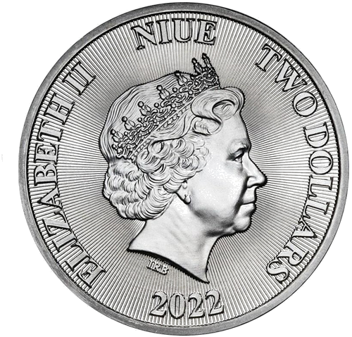 1 oz Рычащий лев 2022 Ниуэ серебряная монета (2)