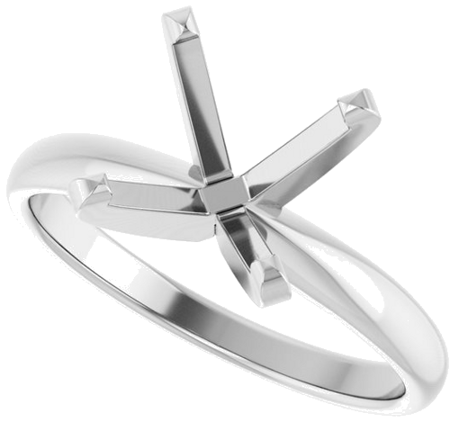 14K White 9.3-9.7 mm Round Solitaire Engagement Ring Mounting (5)