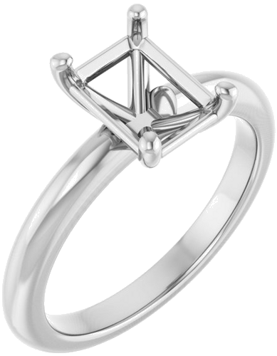 Sužadėtuvių Žiedas 14k white gold Emerald 8mm x 6mm (1)