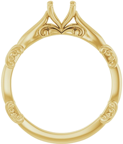 Sužadėtuvių Žiedas „Solitaire Sculptural“ 14k yellow gold Round 5.2mm (2)