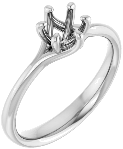 10K White 5.2 mm Round Engagement Ring Mounting (1)