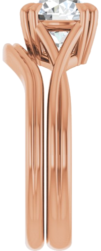 Sužadėtuvių Žiedas „Double Claw-Prong Solitaire Criss-Cross“ 14k rose gold Round 8mm (9)