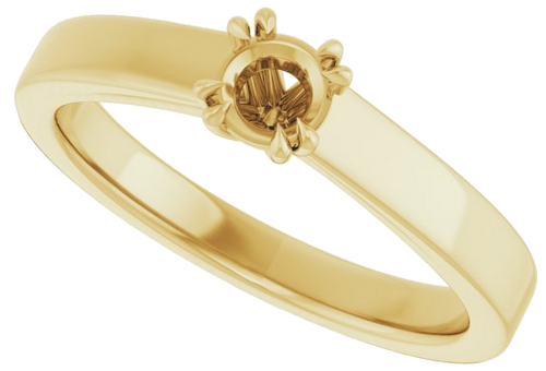 Sužadėtuvių Žiedas „Double Claw-Prong Solitaire“ 14k yellow gold Round 4.1mm (5)