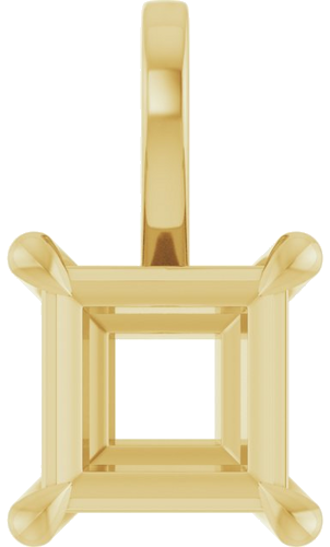 Pakabukas „Solitaire“ 10k yellow gold Square 5mm (1)